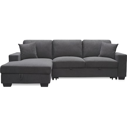 Milo 2-Piece Sleeper Sectional with Left-Facing Chaise - Charcoal