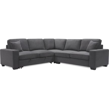 Milo 3-Piece Sleeper Sectional with Right-Facing Loveseat - Charcoal