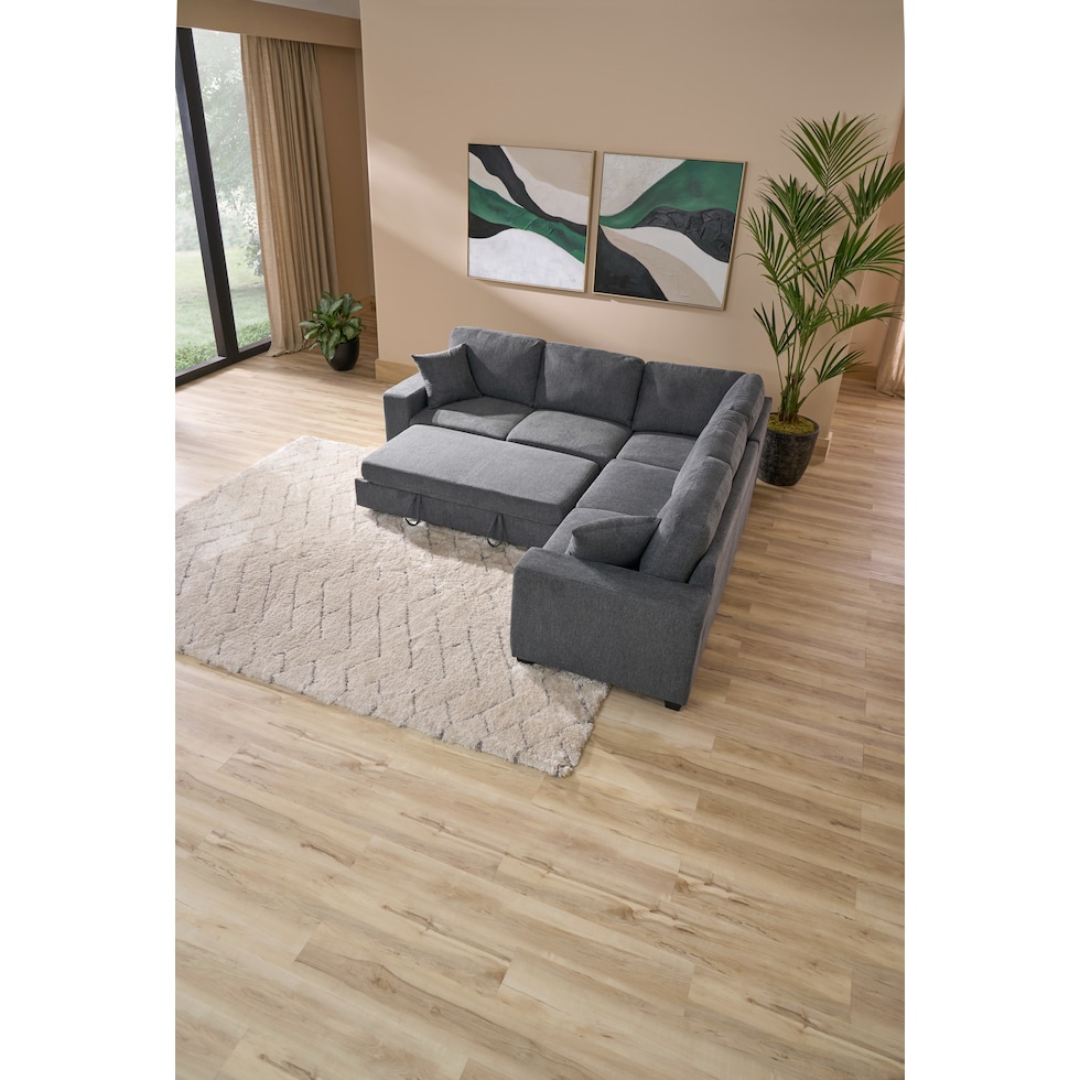 milo gray sleeper sectional   