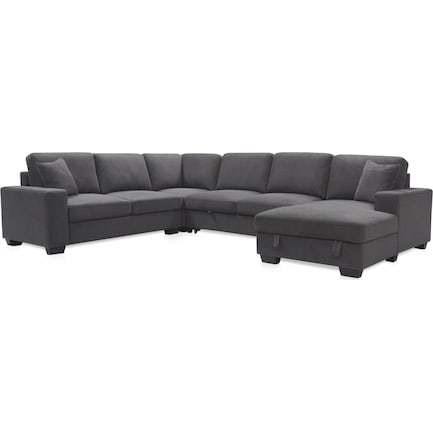 Milo 4-Piece Sleeper Sectional with Right-Facing Chaise - Charcoal