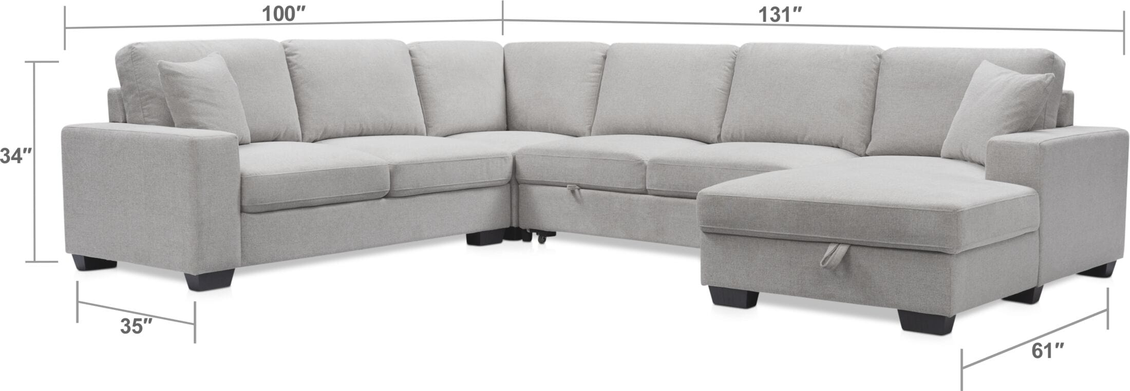 4 piece store sleeper sectional