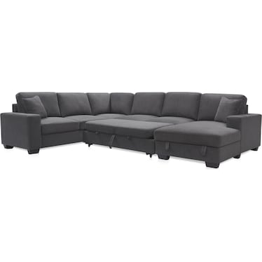 Milo 4-Piece Media Sleeper Sectional