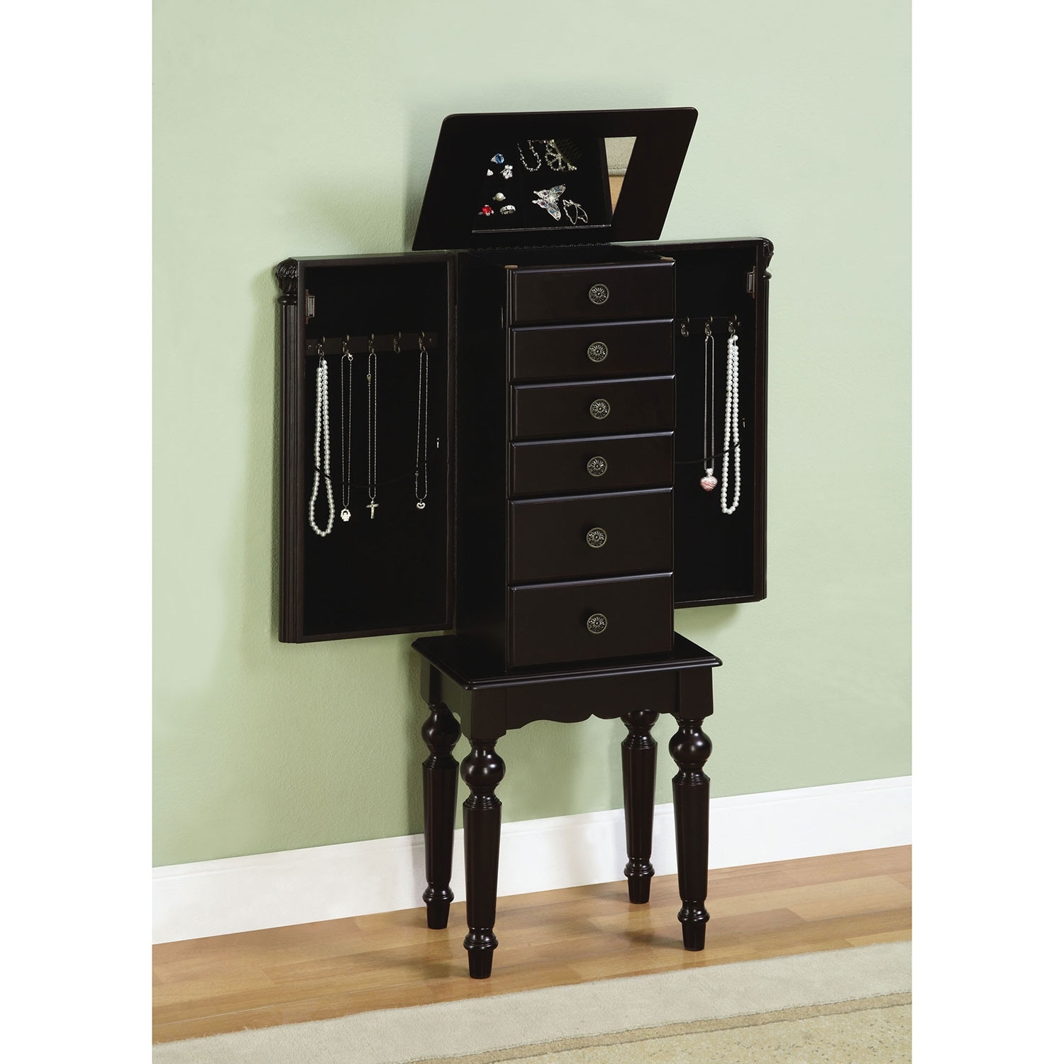 Jewelry Armoire Black popular African American Wall Luxury Canvas