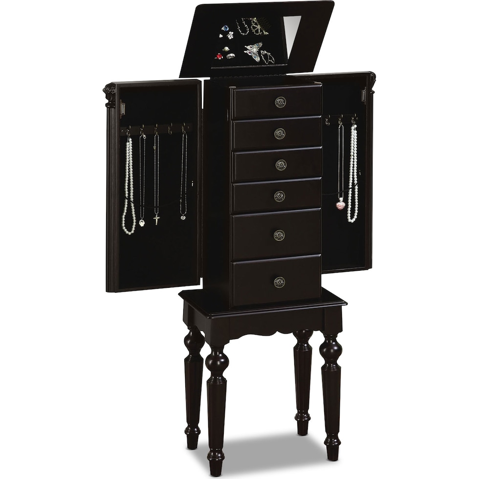 milton black jewelry armoire   