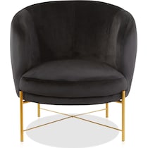 minerva black accent chair   