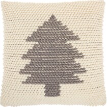 minimalist tree gray accent pillow   