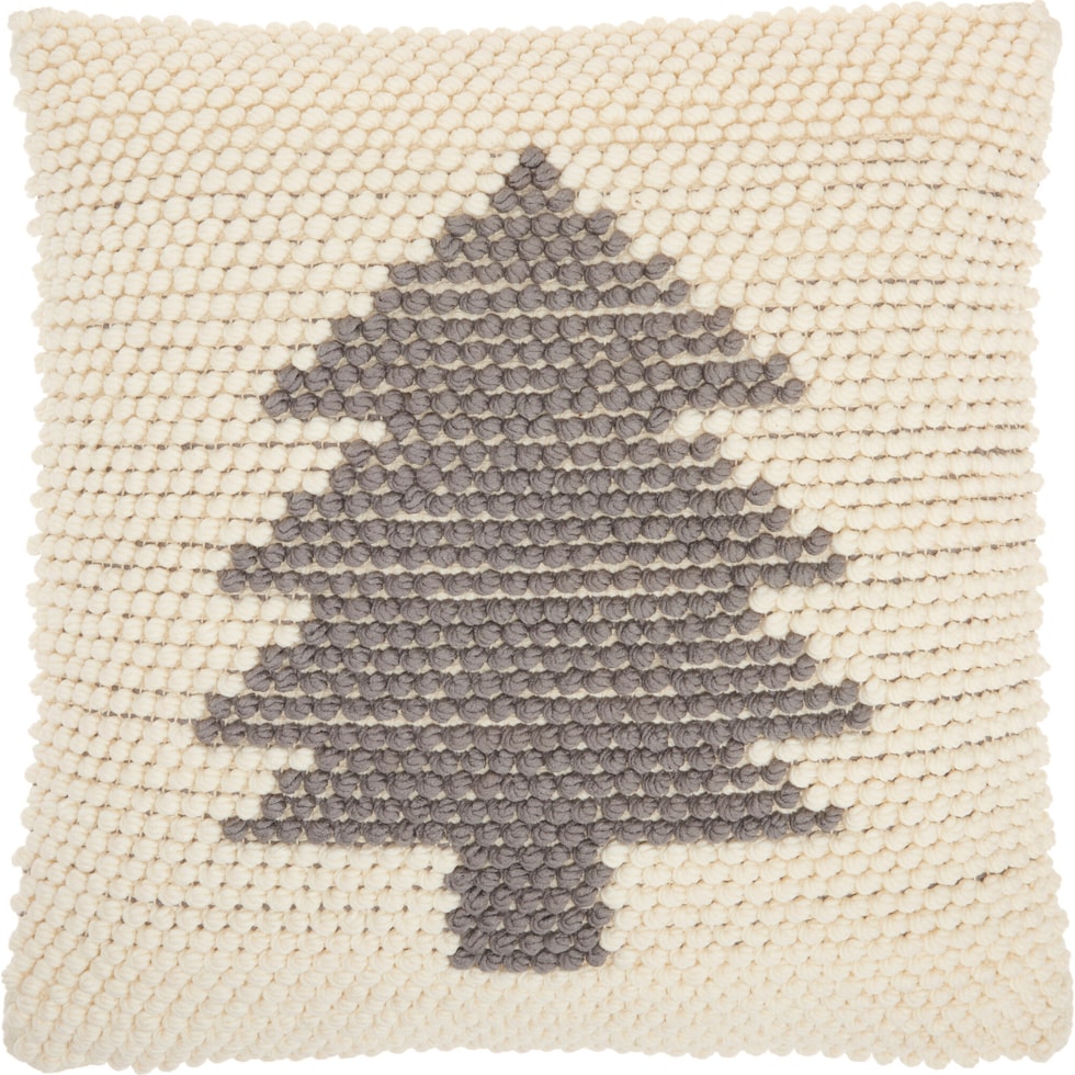 minimalist tree gray accent pillow   