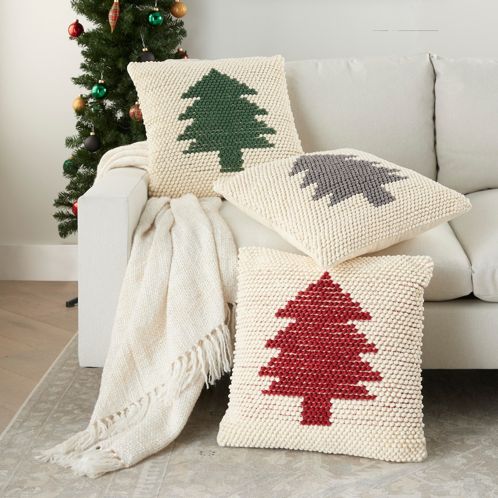 minimalist tree gray accent pillow   