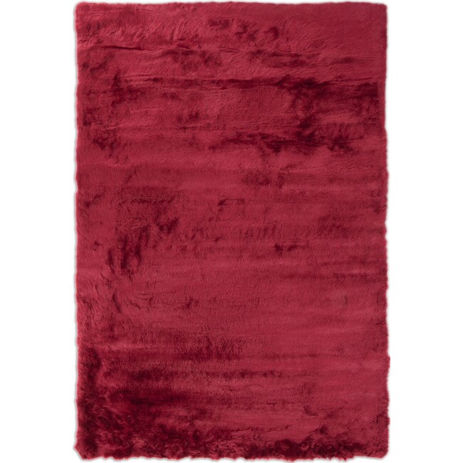 Rugs - Faux Mink Fur Area Rug - Ruby