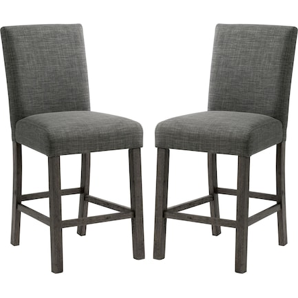 Mirabelle Set of 2 Counter-Height Stools - Charcoal