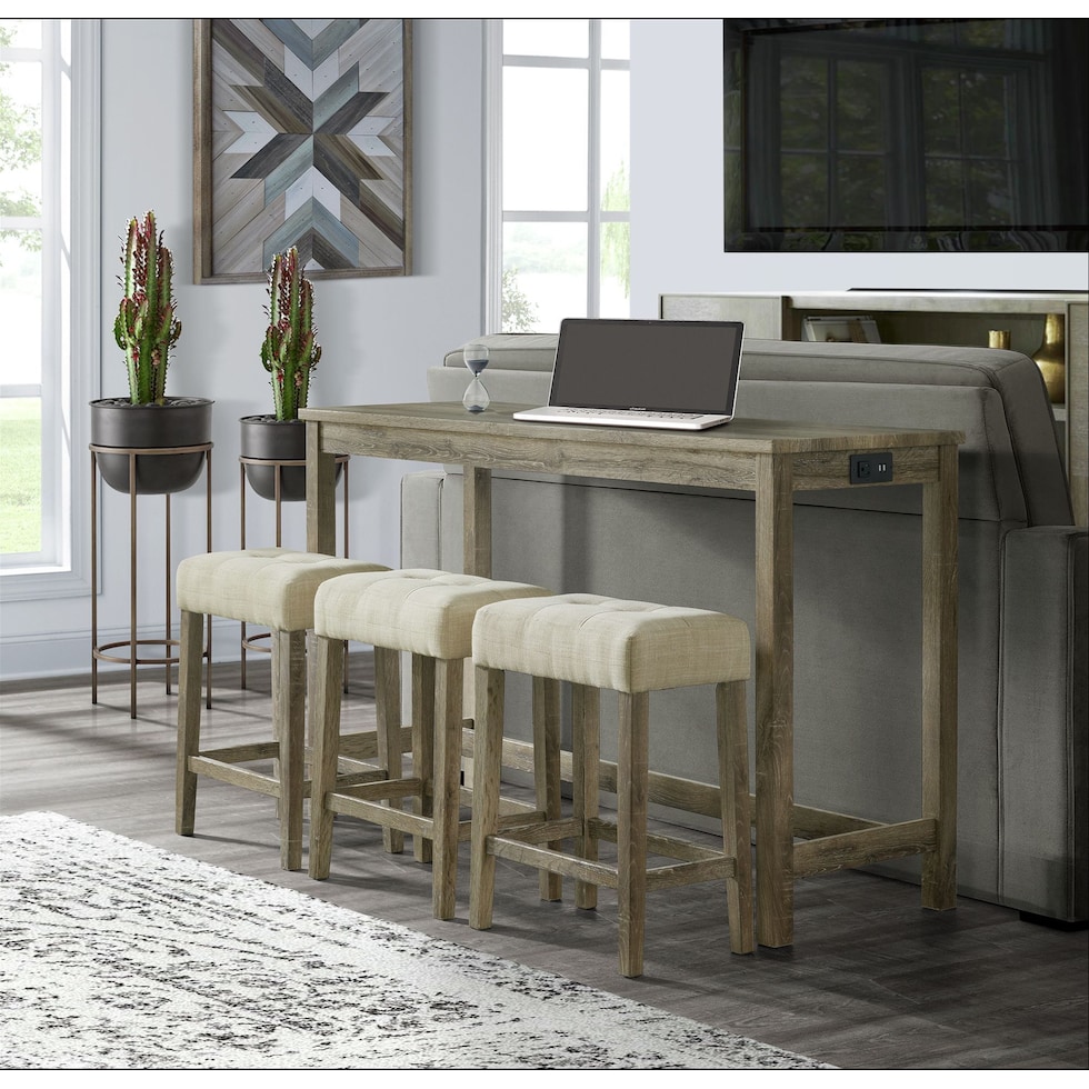 mirabelle light brown  pc bar set   