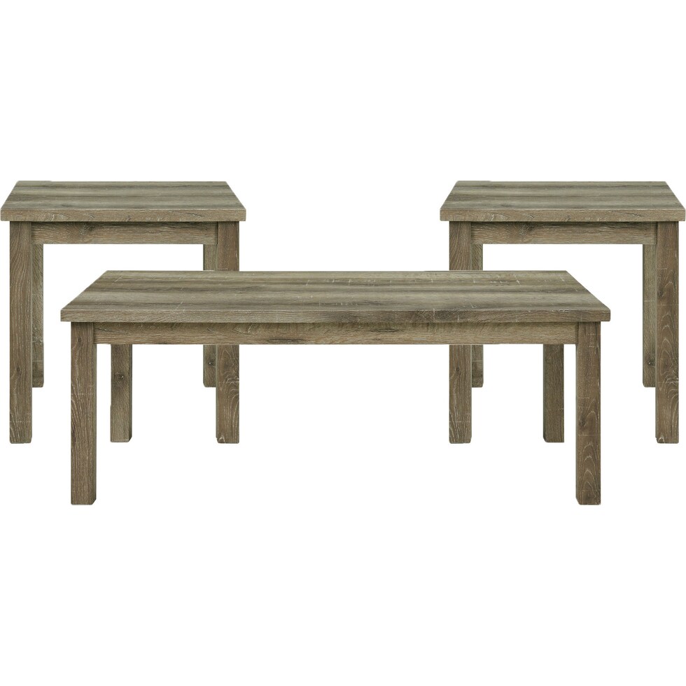 mirabelle light brown  pc occasional tables   