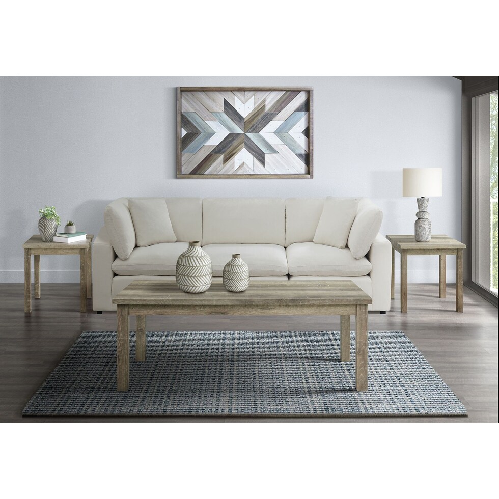 mirabelle light brown  pc occasional tables   