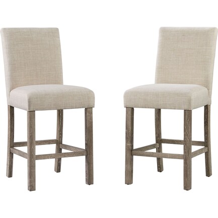 Mirabelle Set of 2 Counter-Height Stools - Natural