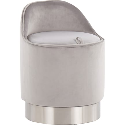 Mirage Vanity Stool - Chrome/Silver