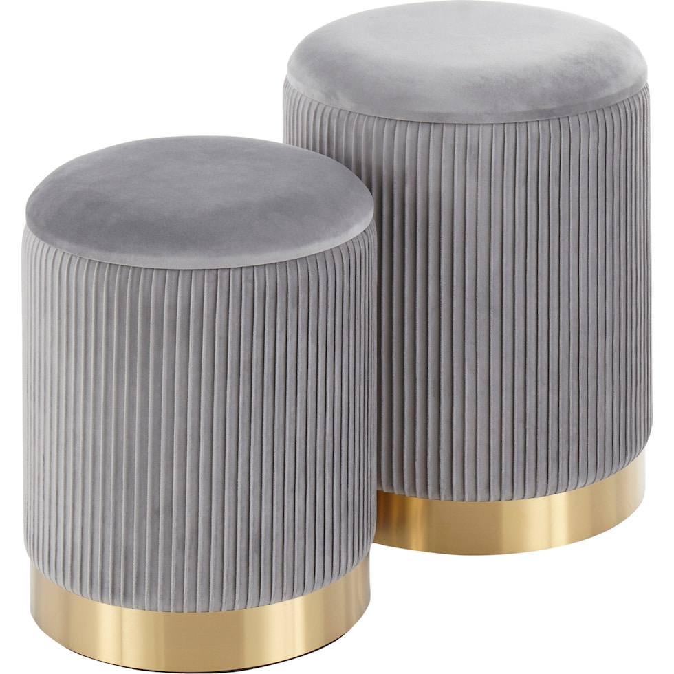 mirage gray ottoman   