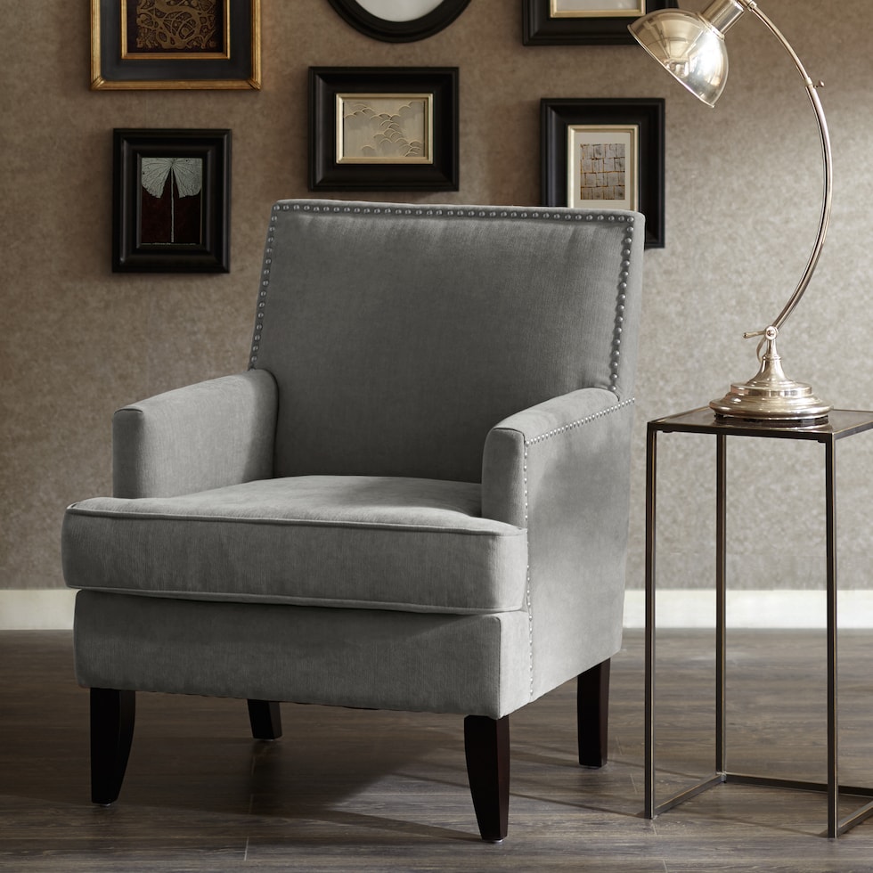 miranda gray accent chair   