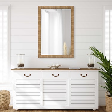 Hezekiah 32" Wall Mirror - Natural