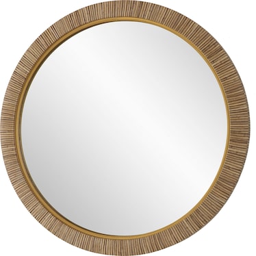 Hezekiah Round Wall Mirror - Natural