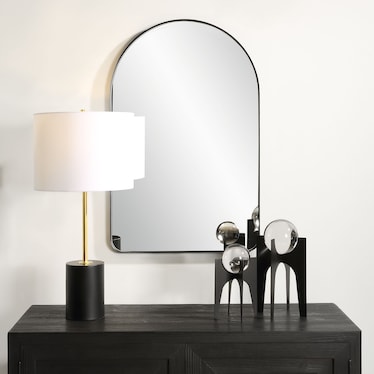 Emmalee Wall Mirror - Satin Black