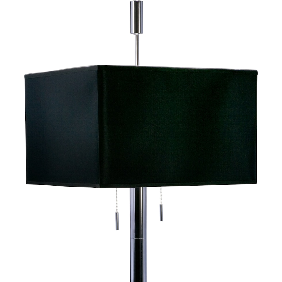 mistic polished chrome and black floor lamp   