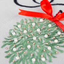 mistletoe gray accent pillow   