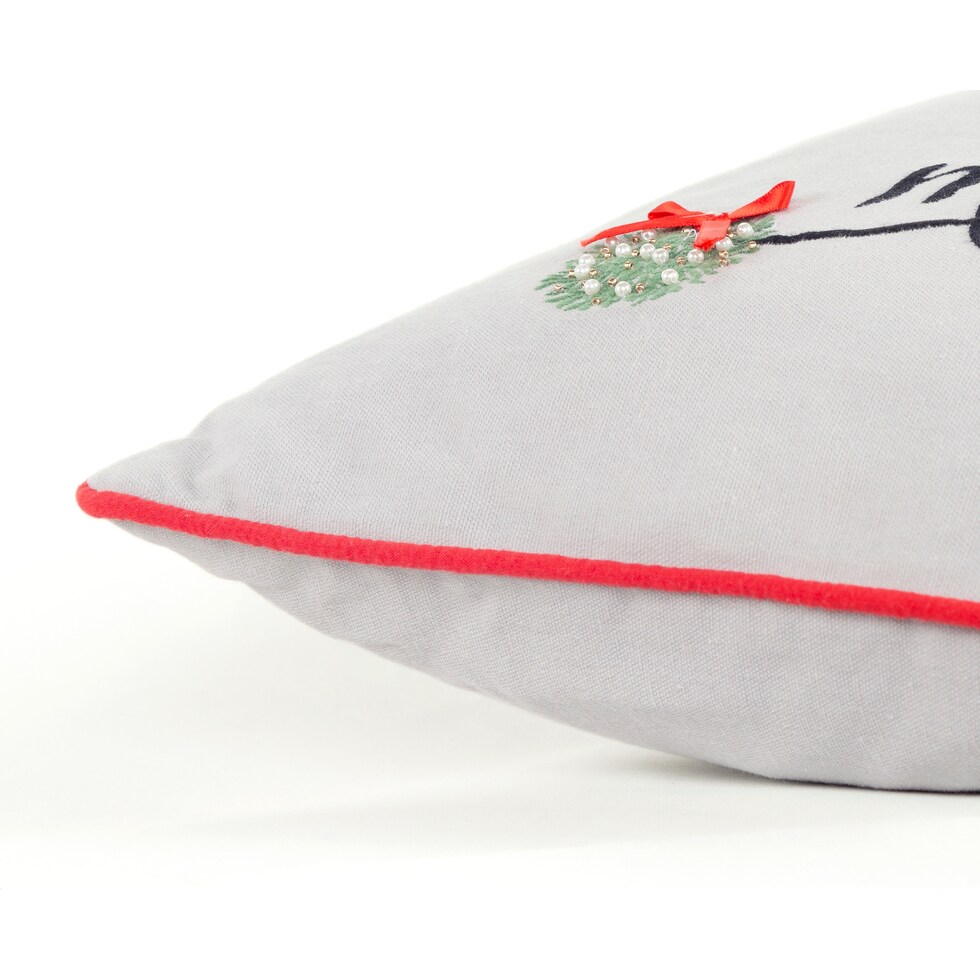 mistletoe gray accent pillow   