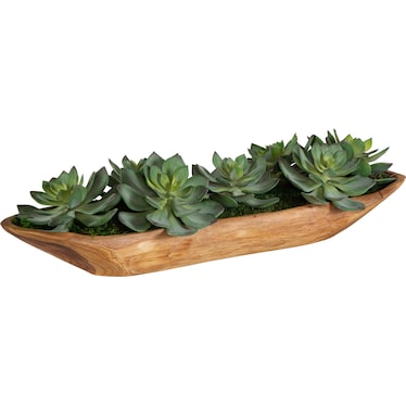 Moab Faux Succulent Centerpiece - Green/Brown