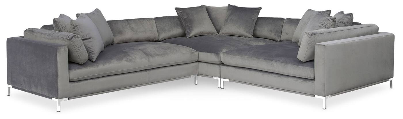 moda sectional gray upholstery main image  