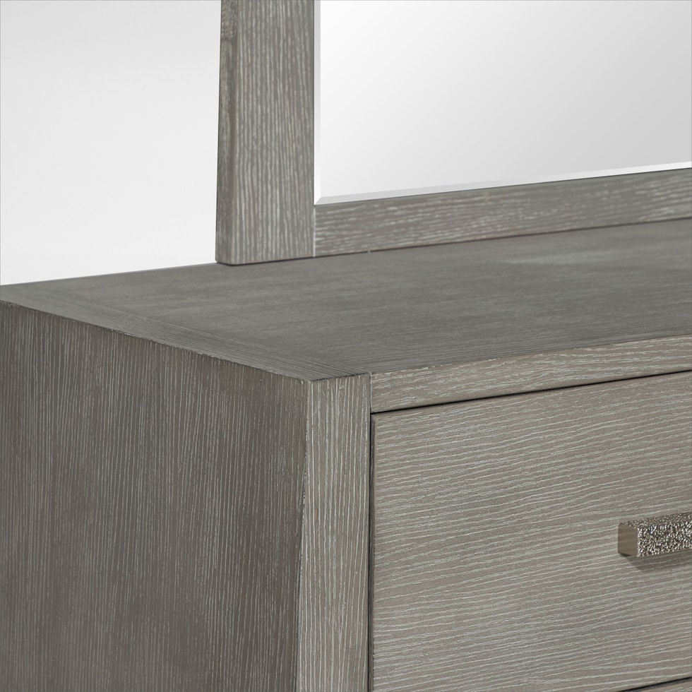 monaco bedroom gray dresser and mirror   