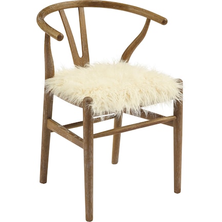 Monarch Wishbone Accent Chair - Brown and Cream