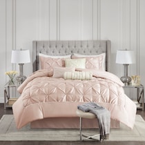 monet pink queen bedding set   