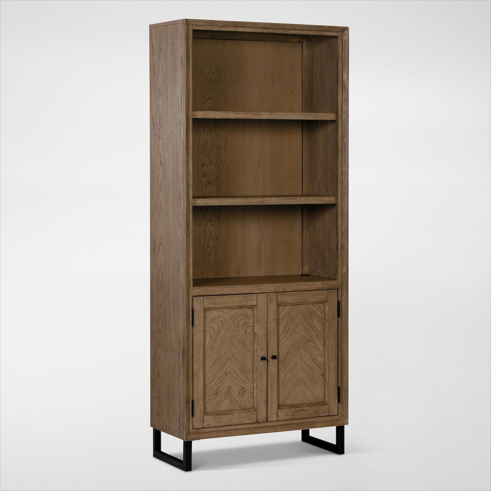 monroe light brown bookcase   