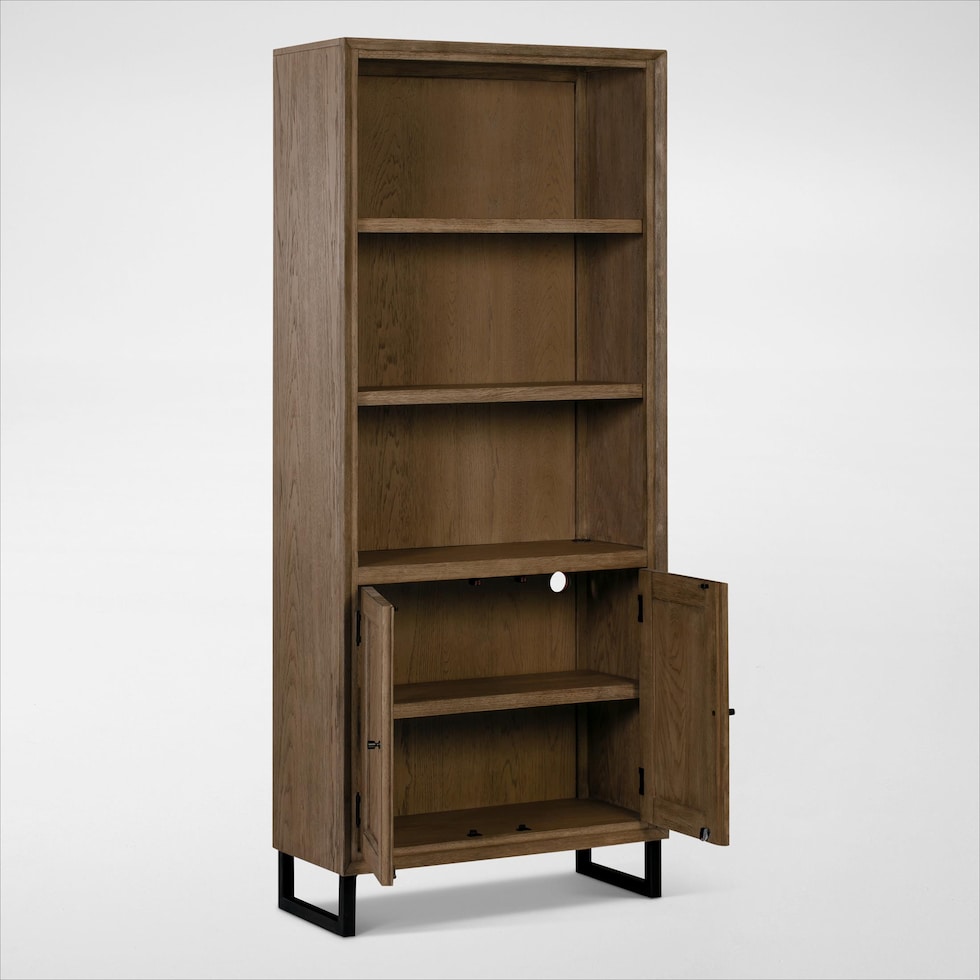 monroe light brown bookcase   
