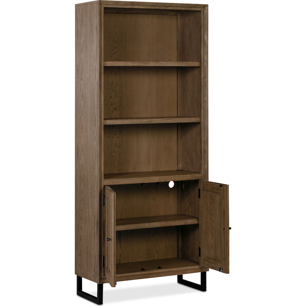 monroe light brown bookcase   