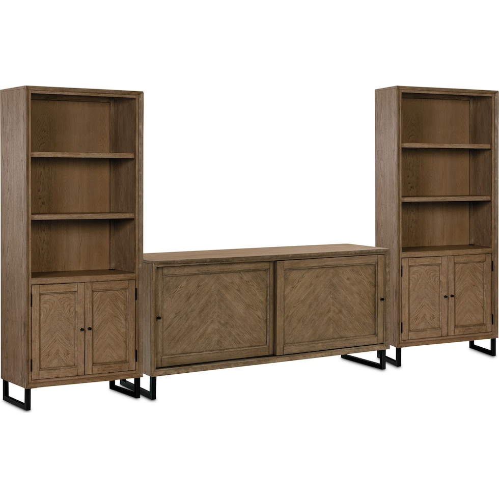 monroe light brown bookcase   