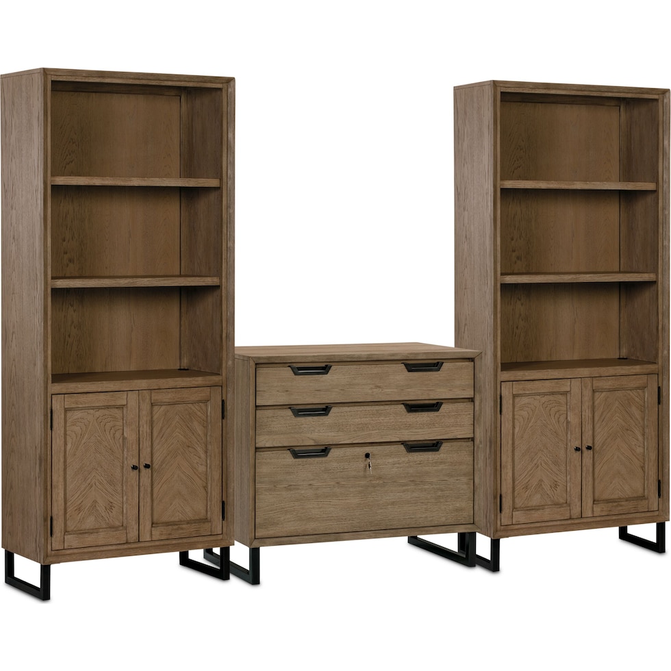 monroe light brown bookcase   