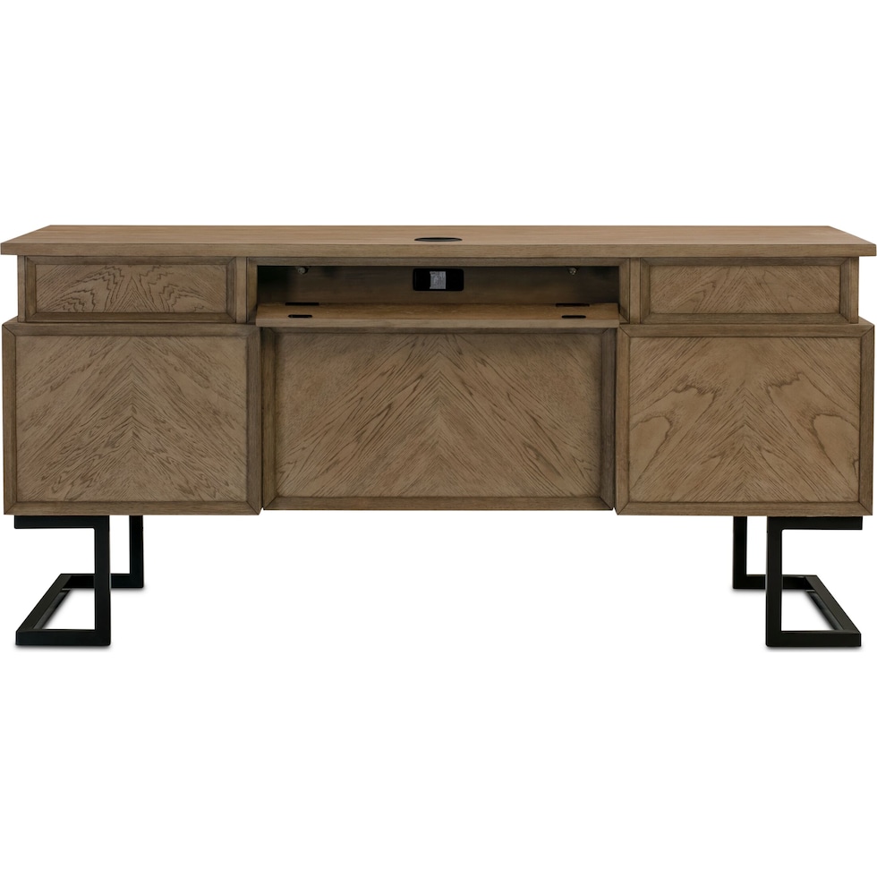 monroe light brown desk   