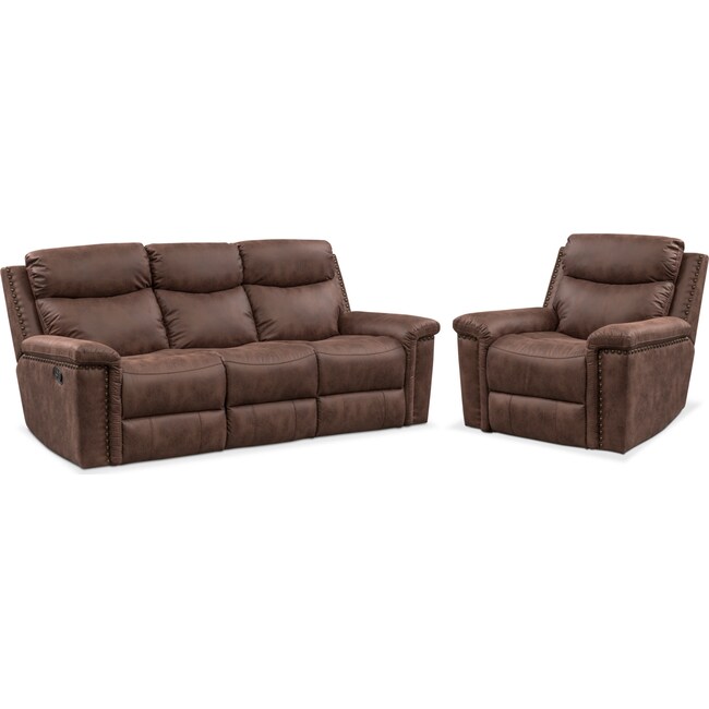 Living Room Furniture - Montana Manual Reclining Sofa and Recliner Set