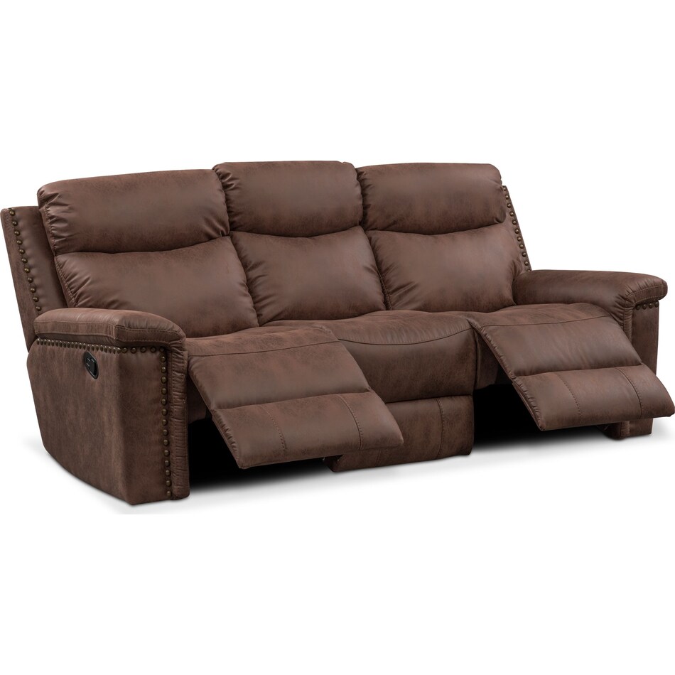 Montana Manual Reclining Sofa and Loveseat Set American Signature