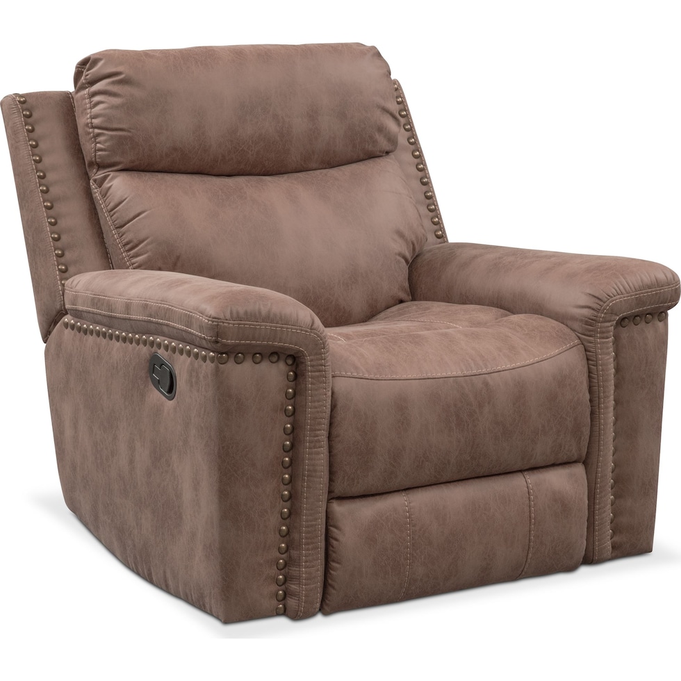 montana manual light brown manual recliner   