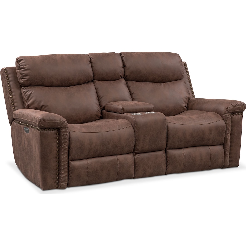 montana power dark brown power reclining loveseat   