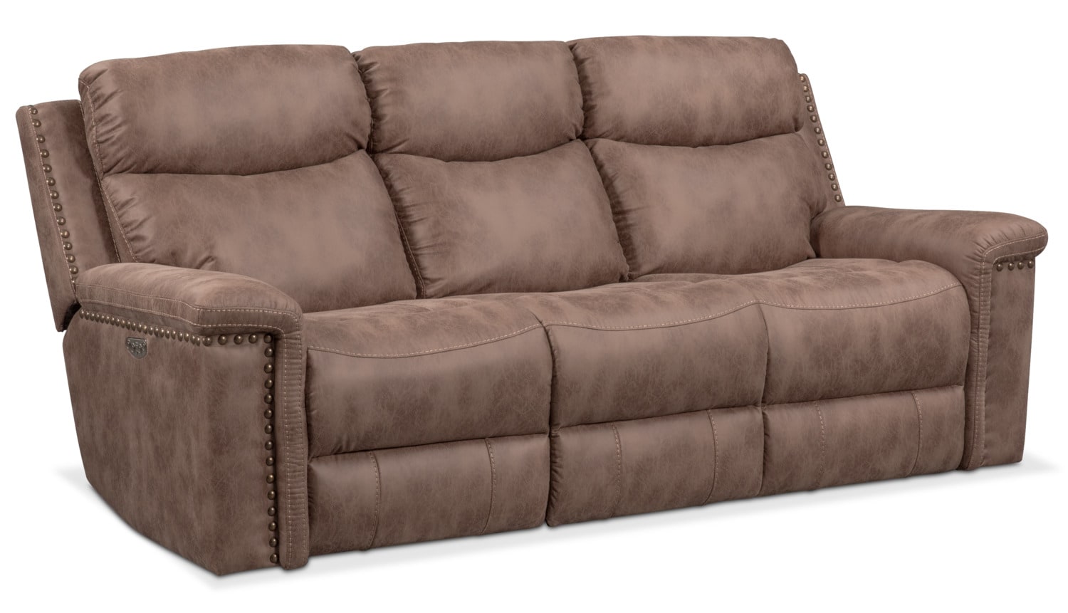 Montana Dual-Power Reclining Sofa - Taupe | American Signature Furniture