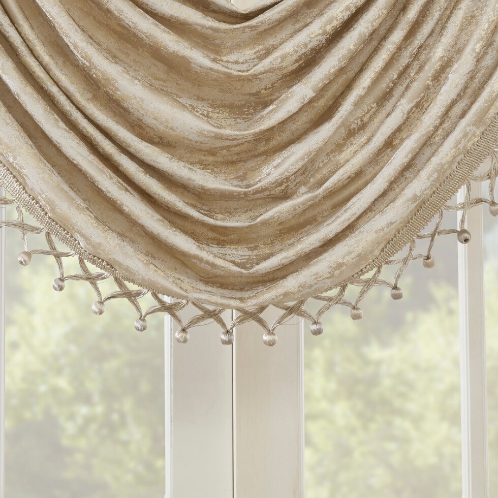 montauk light brown window valence   