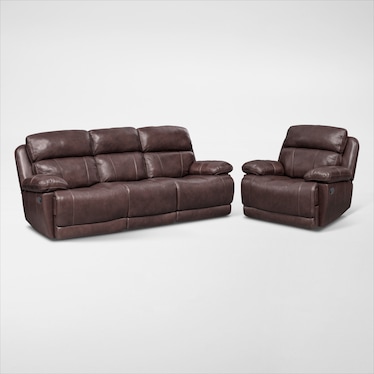 Monte Carlo Dual-Power Reclining Sofa and Recliner Set