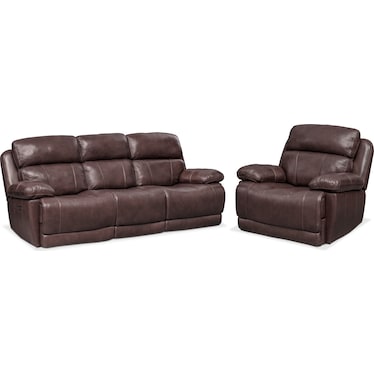 Monte Carlo Dual-Power Reclining Sofa and Recliner Set