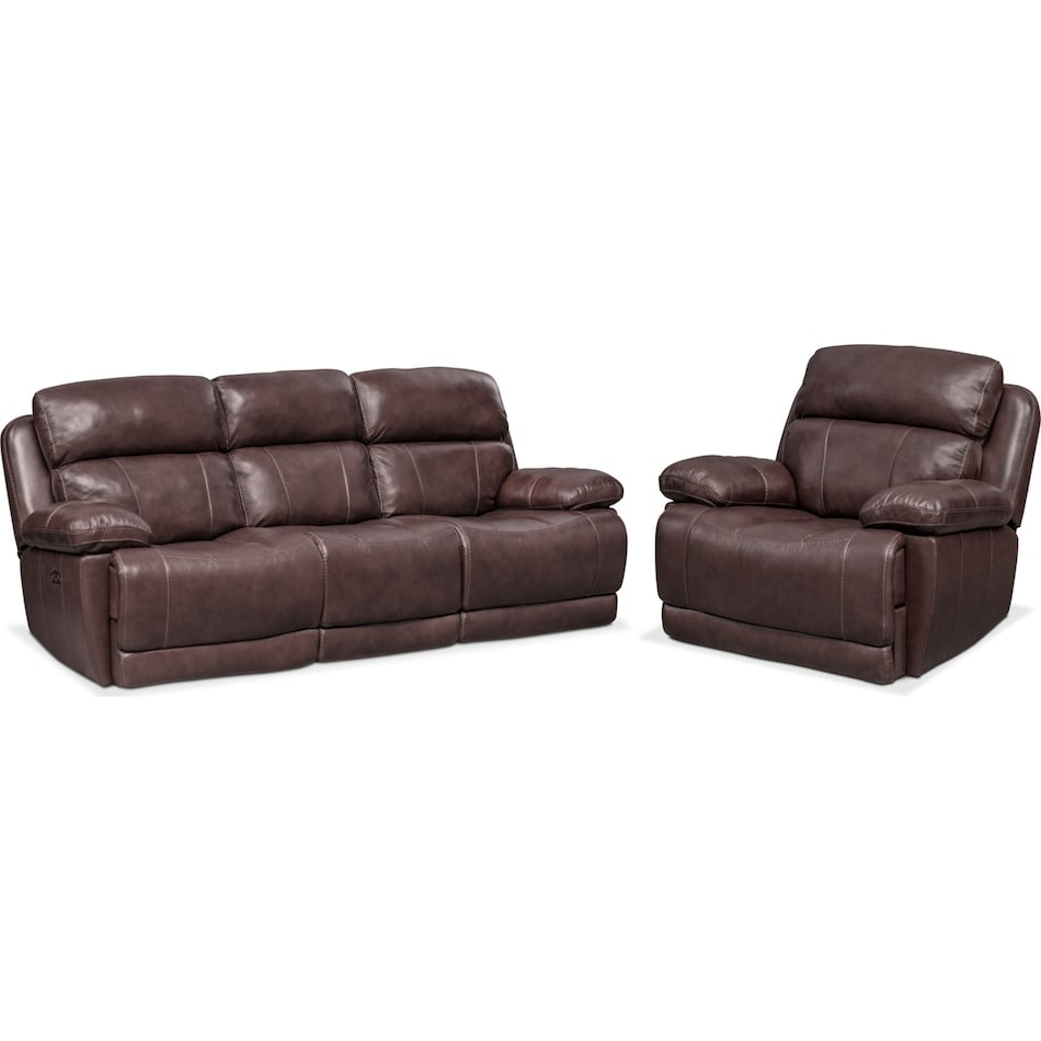 monte carlo dark brown  pc power reclining living room   