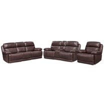 monte carlo dark brown  pc power reclining living room   