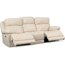 monte carlo white power reclining sofa   