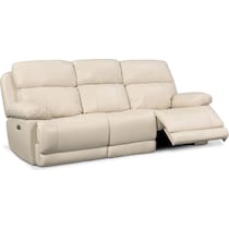 monte carlo white power reclining sofa   